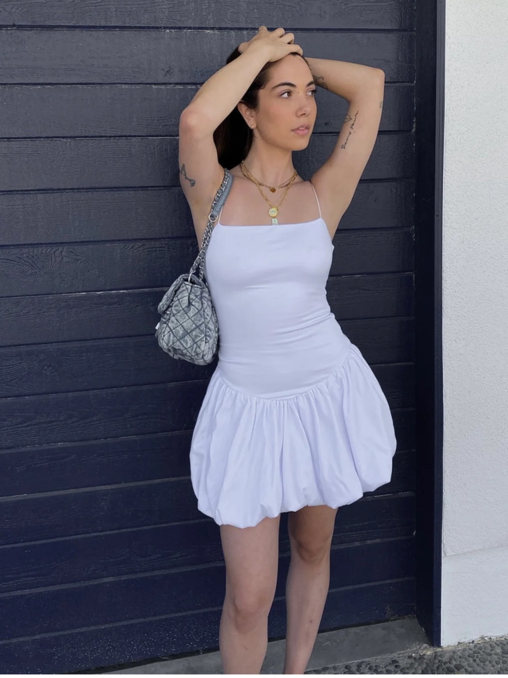 BP. Nordstrom Drop Waist White Bubble Dress - Picture 5 of 10